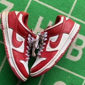 Nike Red & White Low-Top Sneakers with Swoosh